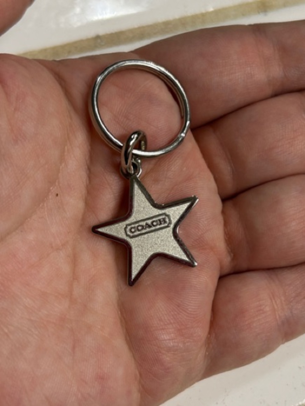 Coach Silver Star Key Ring